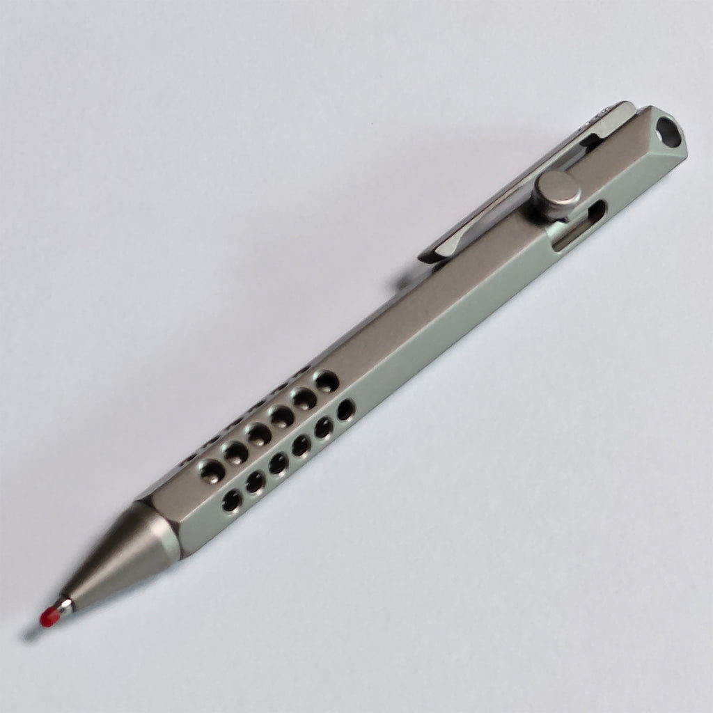 Hex-Body Titanium Bolt Action Pen EDC Pen Anti-Roll Design & Lanyard Hole - Smooth Writing