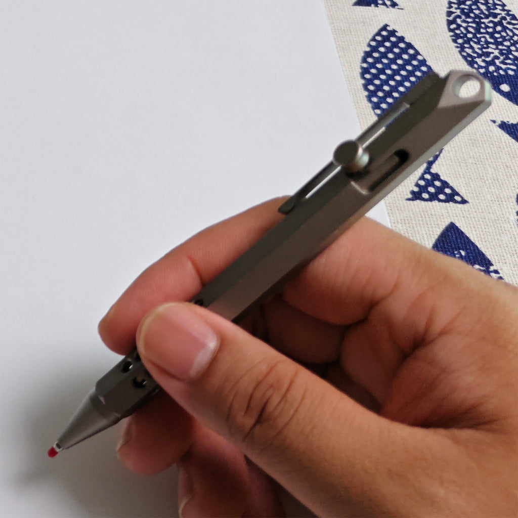 Hex-Body Titanium Bolt Action Pen EDC Pen Anti-Roll Design & Lanyard Hole - Smooth Writing