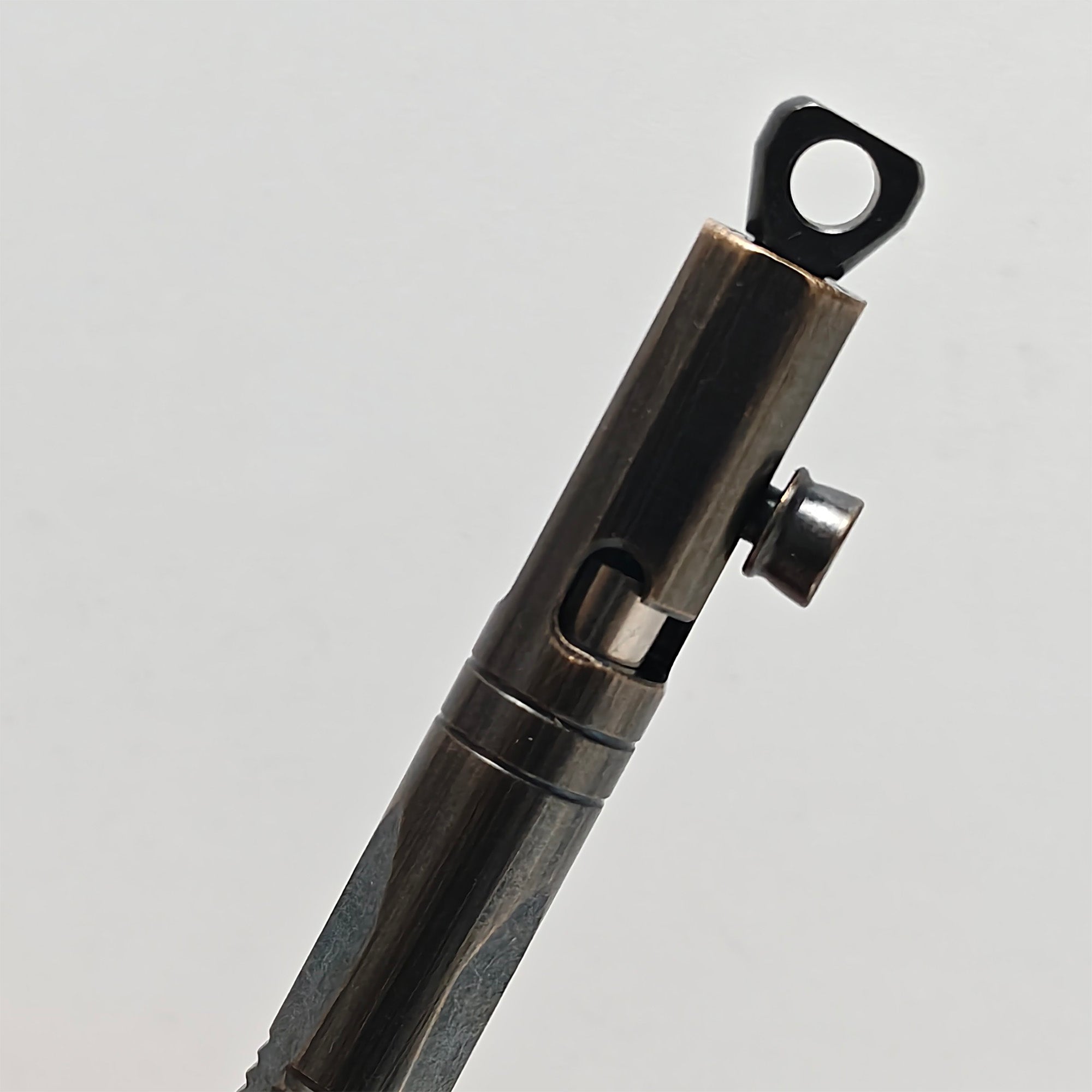 Compact Mini Brass EDC Bolt Action Ballpoint Pen – Portable Keychain Pen with Quick Release, Grooved Grip, Secure Lock, and Lanyard Loop for Everyday Carry