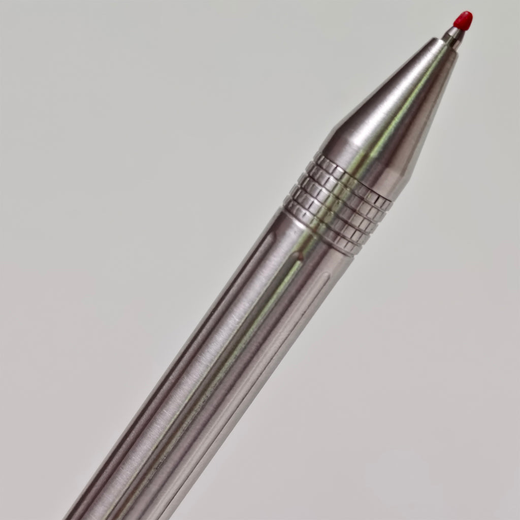 Stainless Steel Bolt-action Pen EDC Outdoor Retractable Ball-point Pens with Pocket Clip