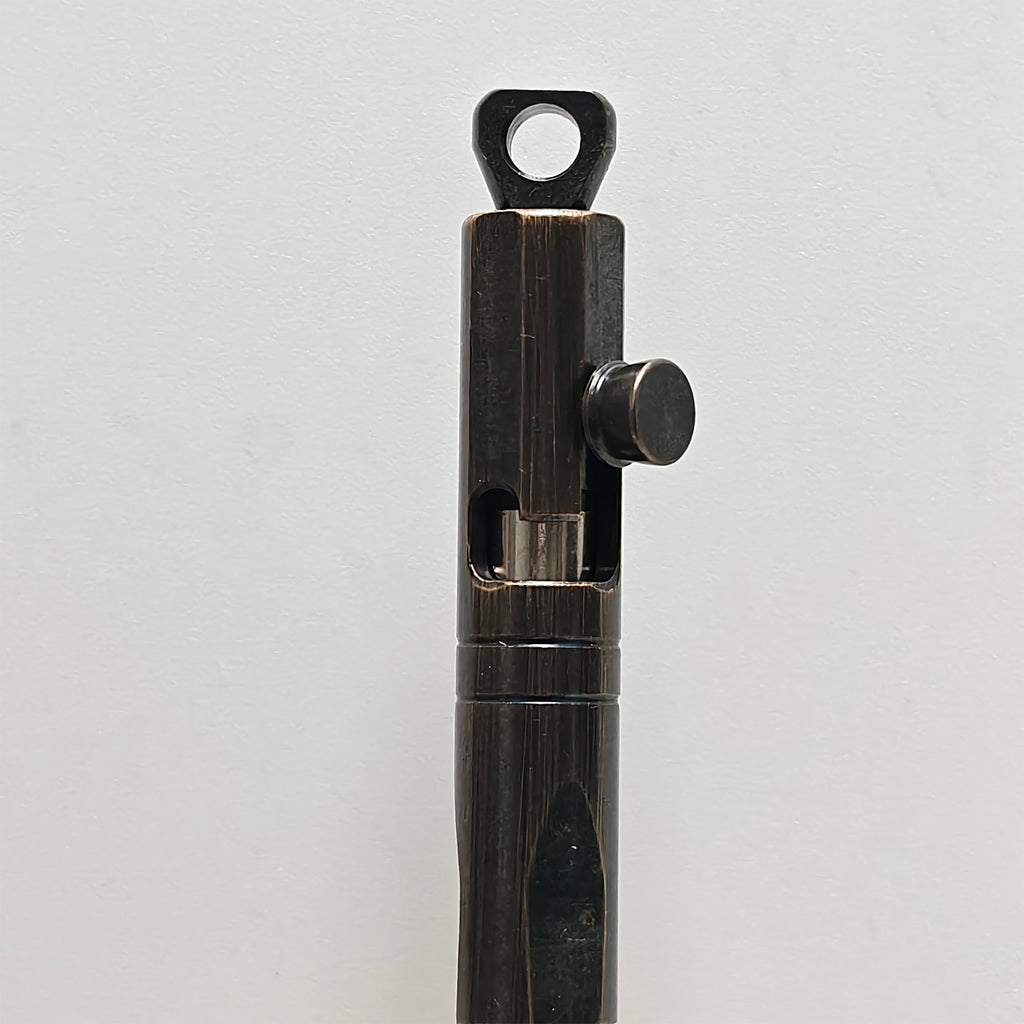 Compact Mini Brass EDC Bolt Action Ballpoint Pen – Portable Keychain Pen with Quick Release, Grooved Grip, Secure Lock, and Lanyard Loop for Everyday Carry