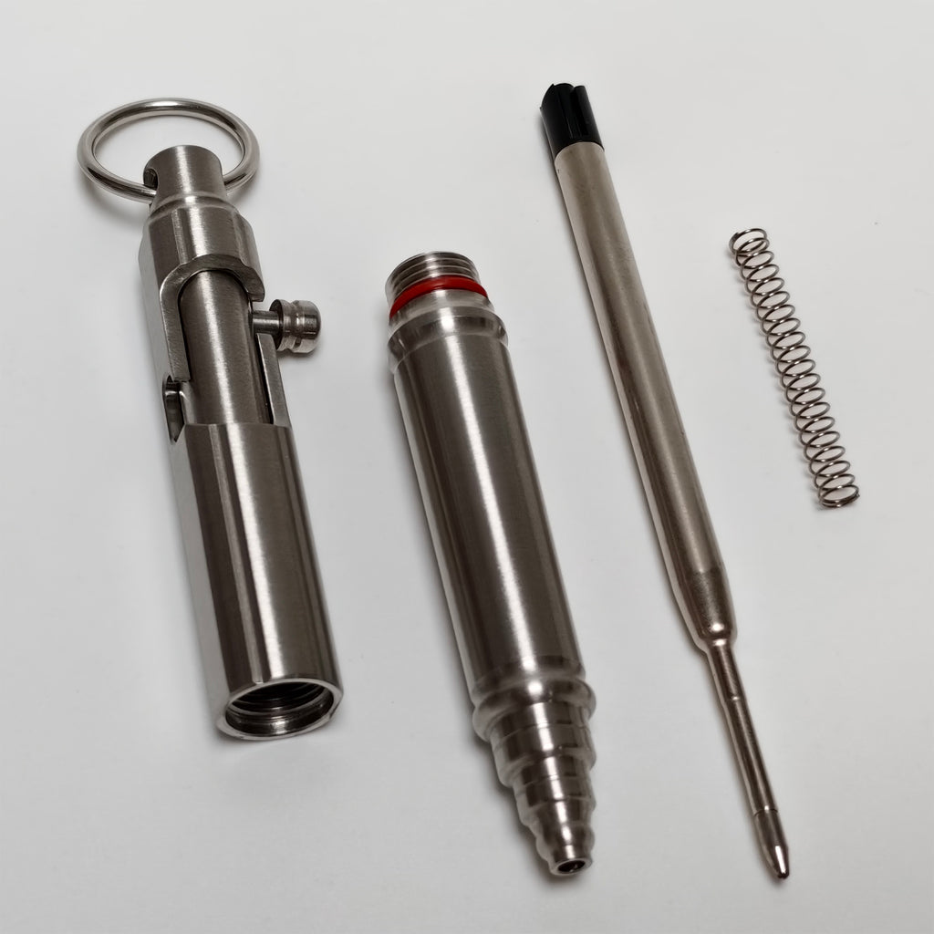 Bolt Action Keychain Pen - EDC Pocket Pen, Stainless Steel with Keyring, Writing Instrument for Everyday Carry - Perfect Gift for Men