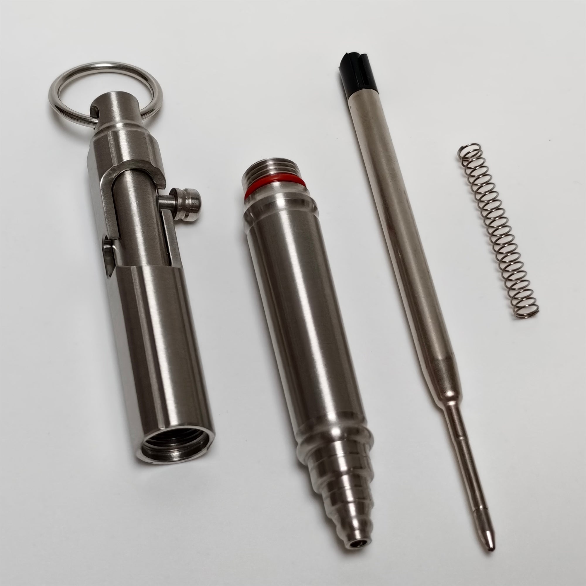 Bolt Action Keychain Pen - EDC Pocket Pen, Stainless Steel with Keyring, Writing Instrument for Everyday Carry - Perfect Gift for Men