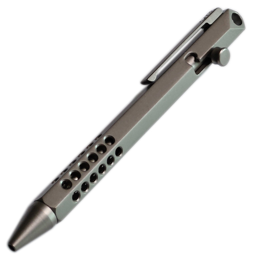 Hex-Body Titanium Bolt Action Pen EDC Pen Anti-Roll Design & Lanyard Hole - Smooth Writing
