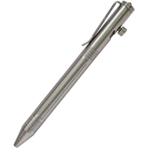Bolt Action Pen EDC Outdoor Stainless Steel Heavy Duty Retractable Ballpoint Pens with Pocket Clip